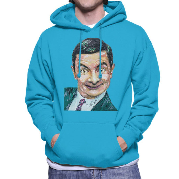 Sidney Maurer Original Portrait Of Mr Bean Rowan Atkinson Mens Hooded Sweatshirt - Mens Hooded Sweatshirt
