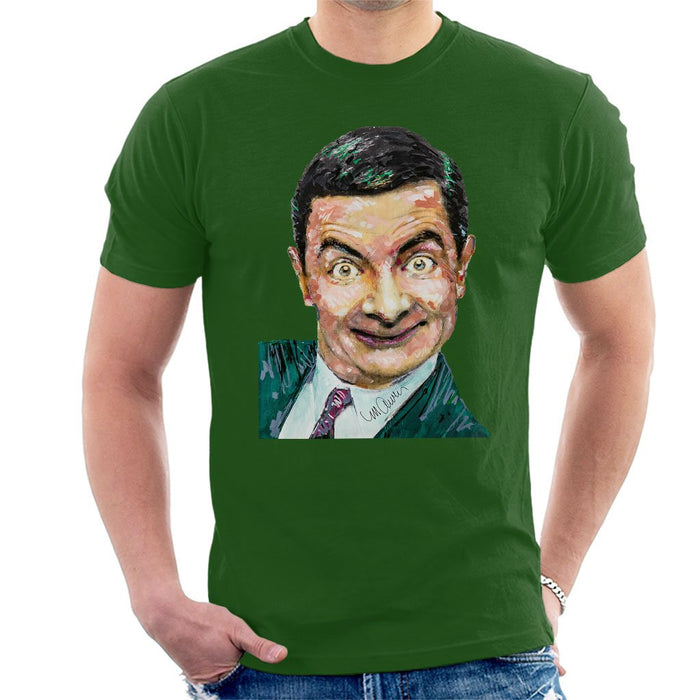 Sidney Maurer Original Portrait Of Mr Bean Rowan Atkinson Mens T-Shirt - Mens T-Shirt