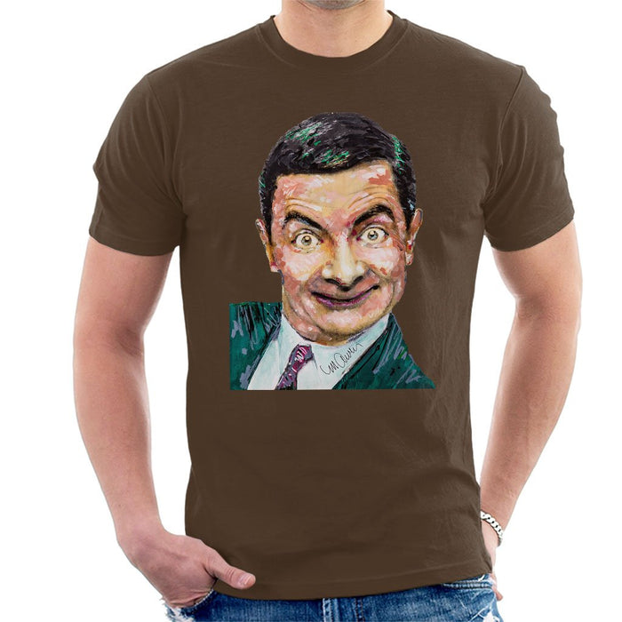Sidney Maurer Original Portrait Of Mr Bean Rowan Atkinson Mens T-Shirt - Mens T-Shirt