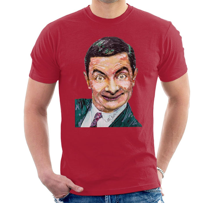 Sidney Maurer Original Portrait Of Mr Bean Rowan Atkinson Mens T-Shirt - Mens T-Shirt