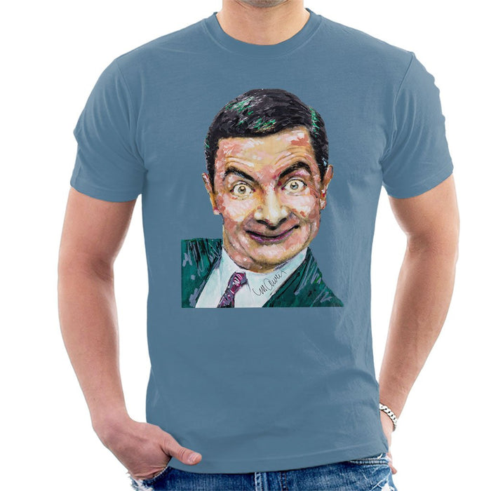Sidney Maurer Original Portrait Of Mr Bean Rowan Atkinson Mens T-Shirt - Mens T-Shirt