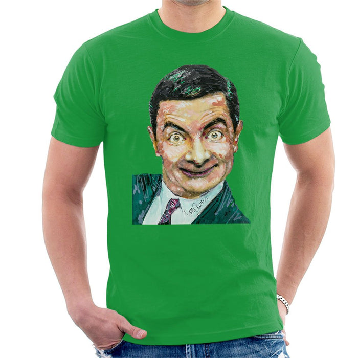 Sidney Maurer Original Portrait Of Mr Bean Rowan Atkinson Mens T-Shirt - Mens T-Shirt