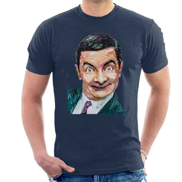 Sidney Maurer Original Portrait Of Mr Bean Rowan Atkinson Mens T-Shirt - Mens T-Shirt