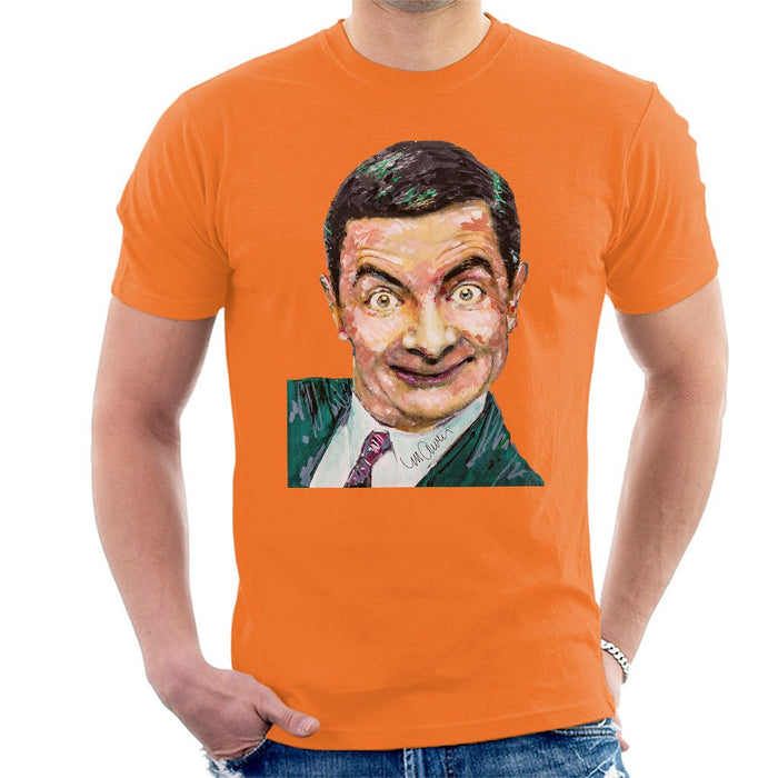 Sidney Maurer Original Portrait Of Mr Bean Rowan Atkinson Mens T-Shirt - Mens T-Shirt