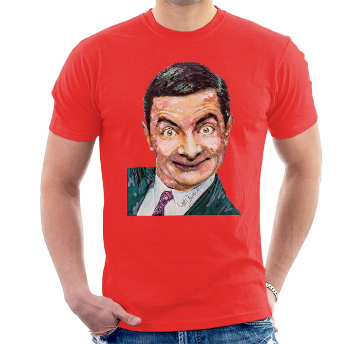 Sidney Maurer Original Portrait Of Mr Bean Rowan Atkinson Mens T-Shirt - Mens T-Shirt