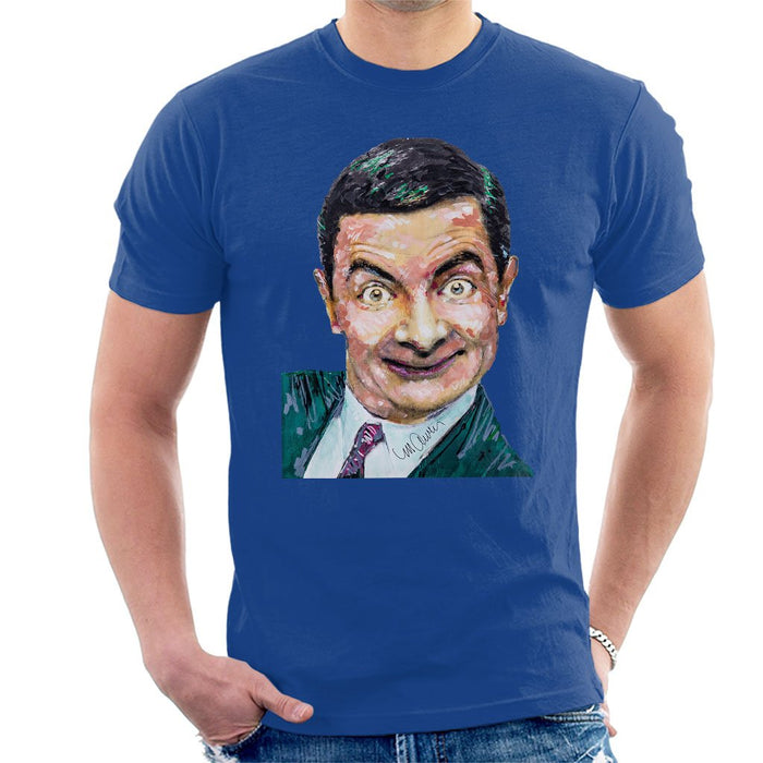 Sidney Maurer Original Portrait Of Mr Bean Rowan Atkinson Mens T-Shirt - Mens T-Shirt