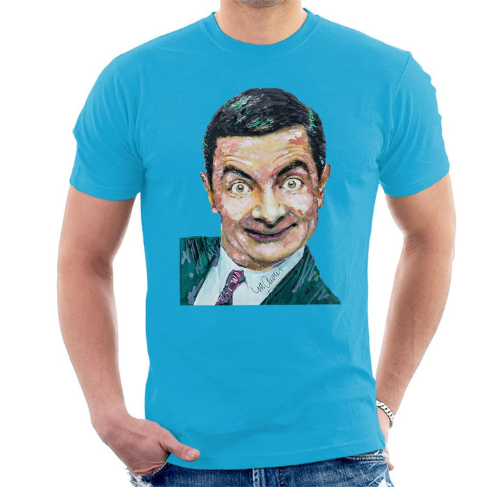 Sidney Maurer Original Portrait Of Mr Bean Rowan Atkinson Mens T-Shirt - Mens T-Shirt