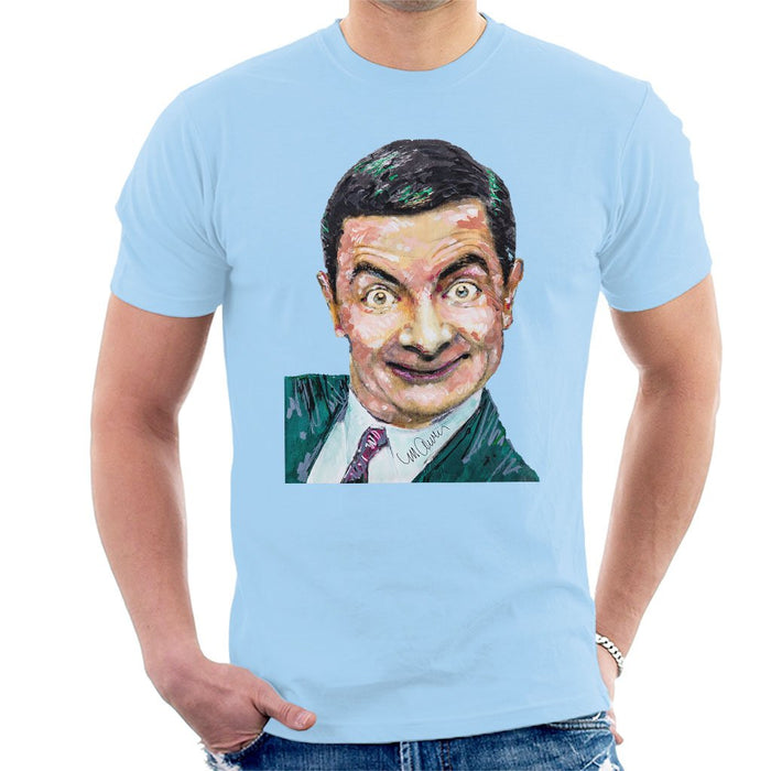 Sidney Maurer Original Portrait Of Mr Bean Rowan Atkinson Mens T-Shirt - Mens T-Shirt