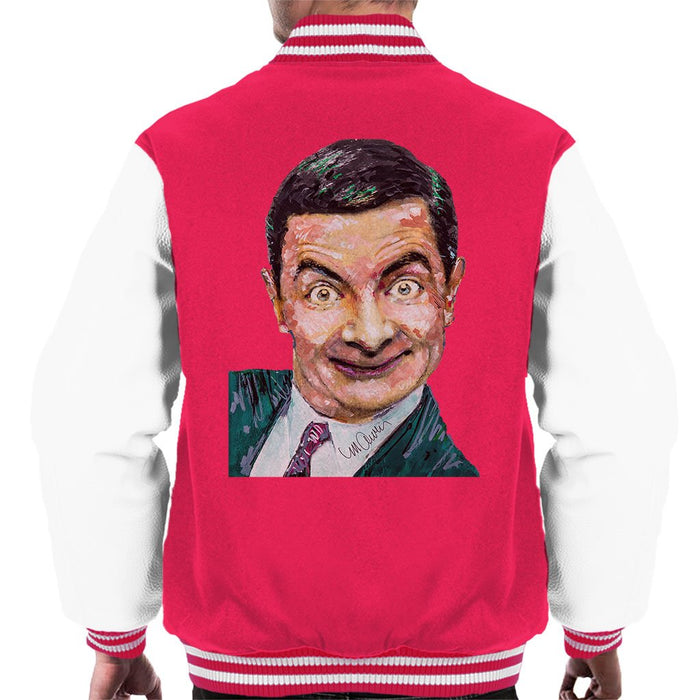 Sidney Maurer Original Portrait Of Mr Bean Rowan Atkinson Mens Varsity Jacket - Mens Varsity Jacket