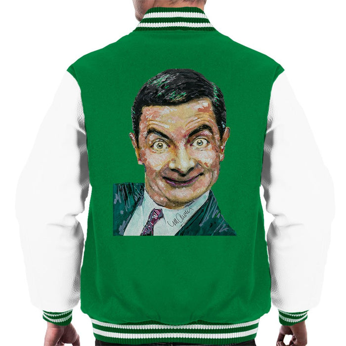 Sidney Maurer Original Portrait Of Mr Bean Rowan Atkinson Mens Varsity Jacket - Mens Varsity Jacket