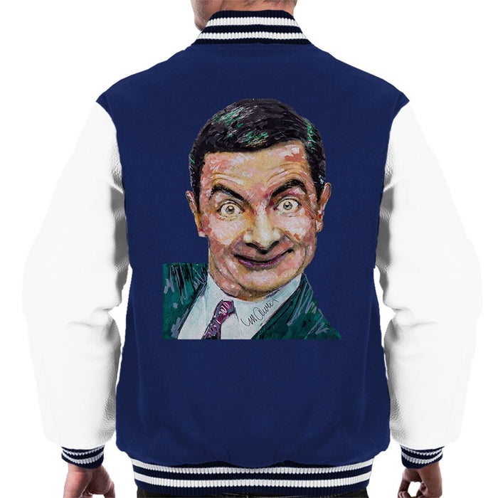 Sidney Maurer Original Portrait Of Mr Bean Rowan Atkinson Mens Varsity Jacket - Mens Varsity Jacket