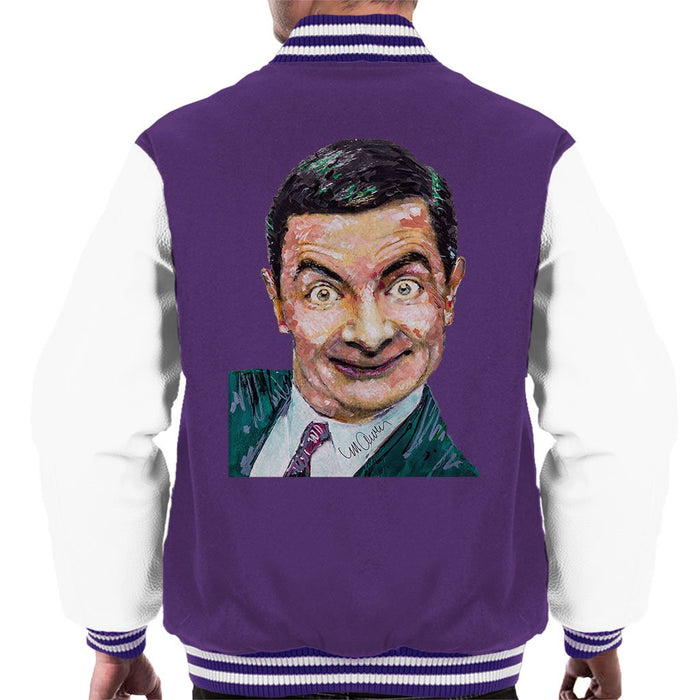 Sidney Maurer Original Portrait Of Mr Bean Rowan Atkinson Mens Varsity Jacket - Mens Varsity Jacket