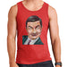 Sidney Maurer Original Portrait Of Mr Bean Rowan Atkinson Mens Vest - Small / Red - Mens Vest