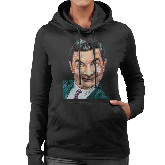 Sidney Maurer Original Portrait Of Mr Bean Rowan Atkinson Womens Hooded Sweatshirt - Womens Hooded Sweatshirt