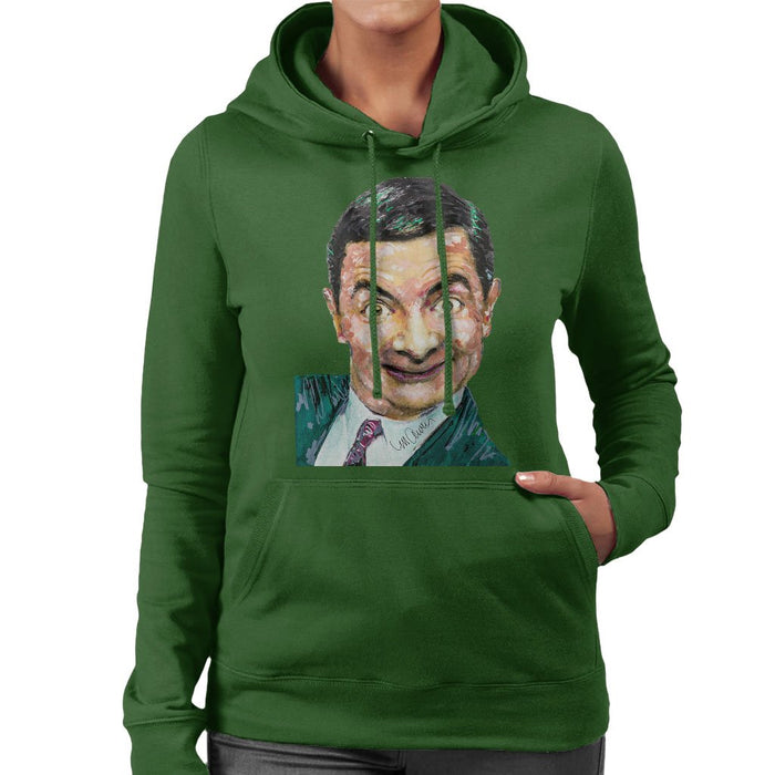 Sidney Maurer Original Portrait Of Mr Bean Rowan Atkinson Womens Hooded Sweatshirt - Womens Hooded Sweatshirt