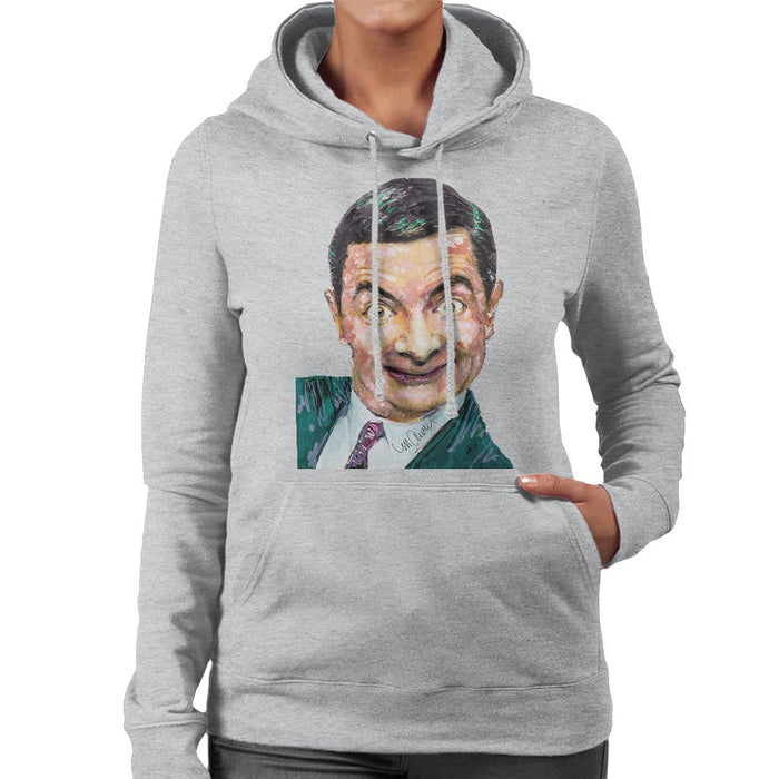 Sidney Maurer Original Portrait Of Mr Bean Rowan Atkinson Womens Hooded Sweatshirt - Womens Hooded Sweatshirt