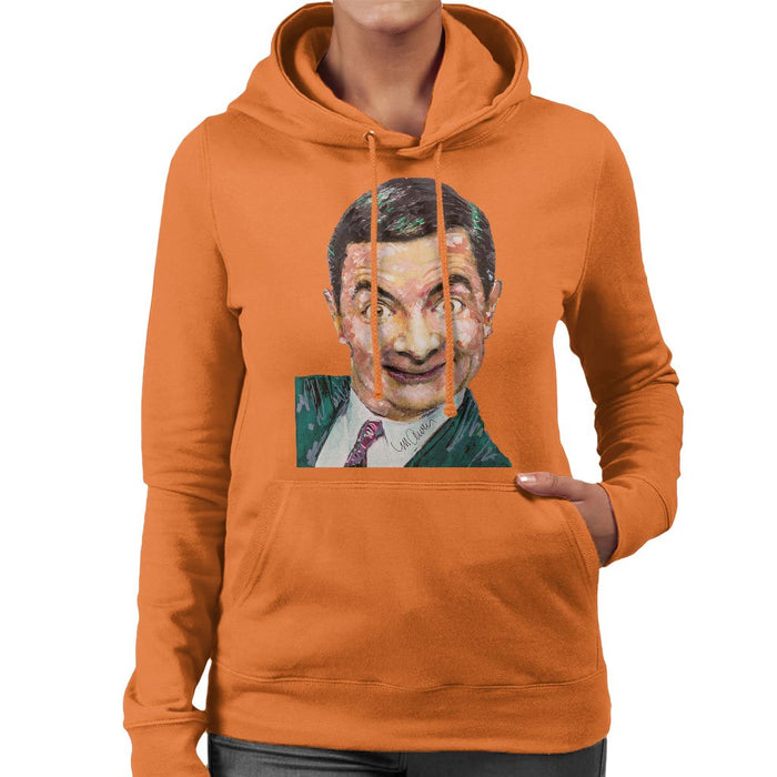 Sidney Maurer Original Portrait Of Mr Bean Rowan Atkinson Womens Hooded Sweatshirt - Womens Hooded Sweatshirt