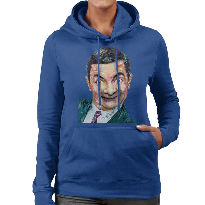 Sidney Maurer Original Portrait Of Mr Bean Rowan Atkinson Womens Hooded Sweatshirt - Womens Hooded Sweatshirt