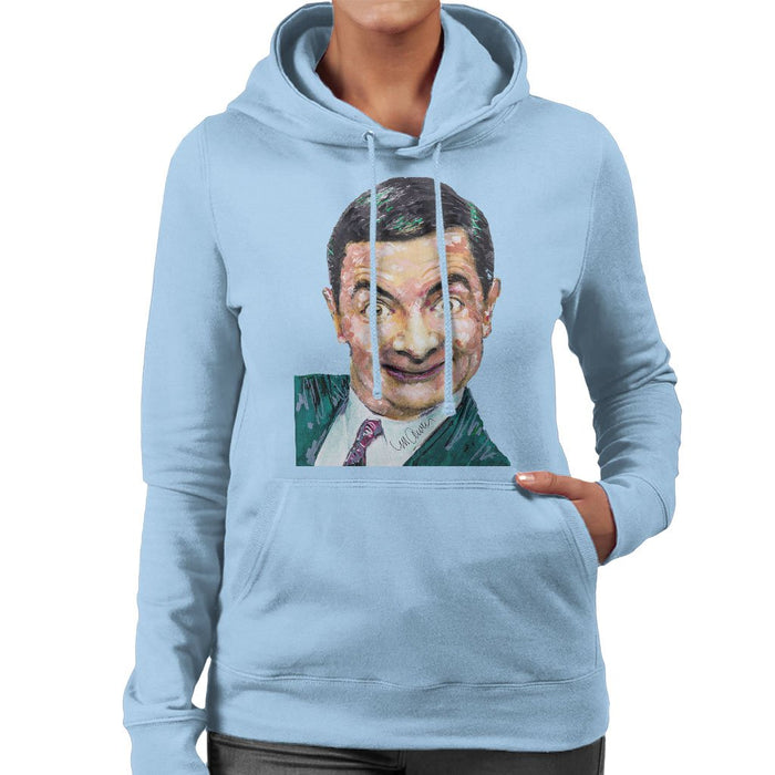 Sidney Maurer Original Portrait Of Mr Bean Rowan Atkinson Womens Hooded Sweatshirt - Womens Hooded Sweatshirt