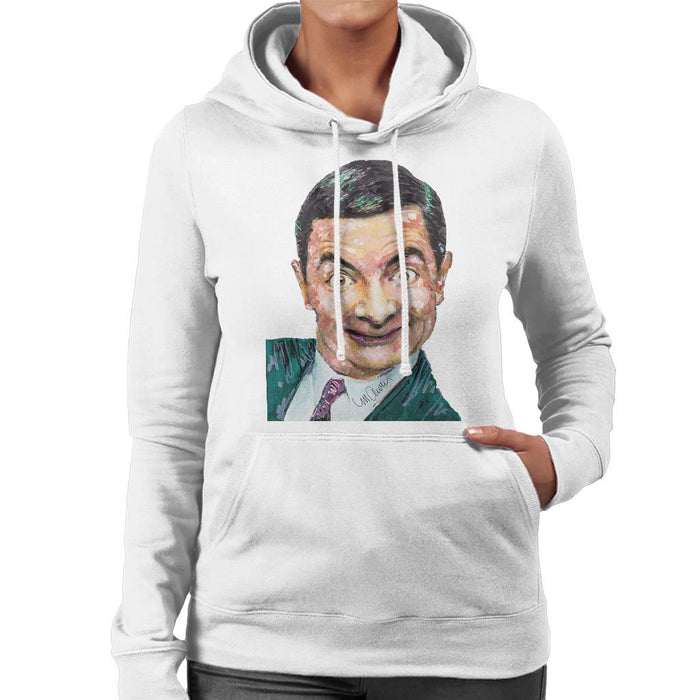 Sidney Maurer Original Portrait Of Mr Bean Rowan Atkinson Womens Hooded Sweatshirt - Womens Hooded Sweatshirt