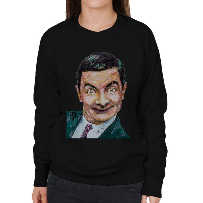 Sidney Maurer Original Portrait Of Mr Bean Rowan Atkinson Womens Sweatshirt - Womens Sweatshirt