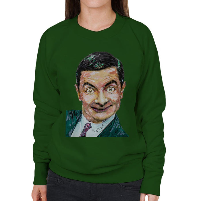 Sidney Maurer Original Portrait Of Mr Bean Rowan Atkinson Womens Sweatshirt - Womens Sweatshirt