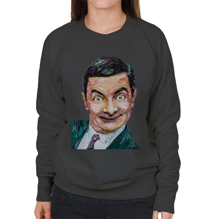 Sidney Maurer Original Portrait Of Mr Bean Rowan Atkinson Womens Sweatshirt - Womens Sweatshirt