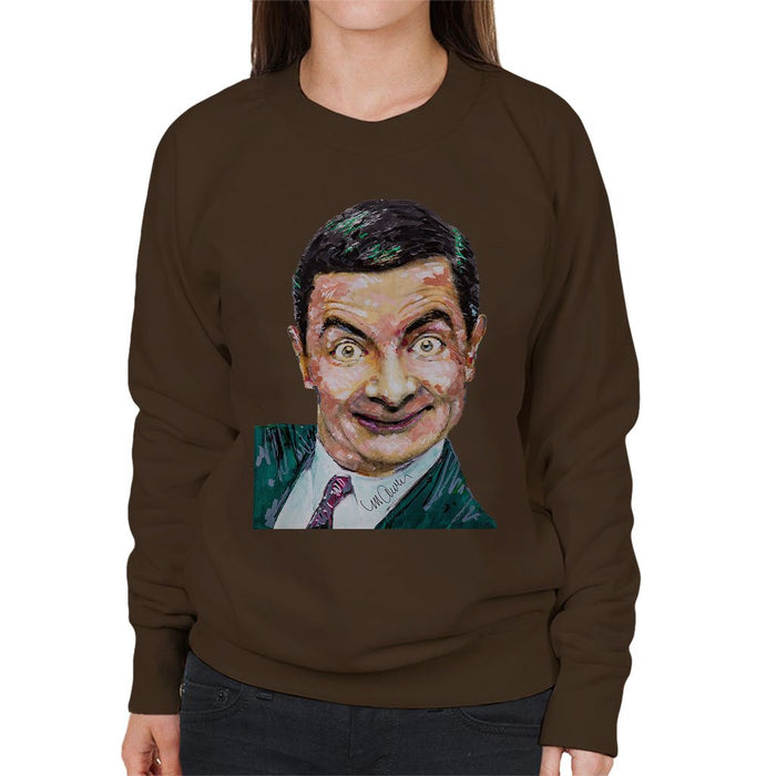 Sidney Maurer Original Portrait Of Mr Bean Rowan Atkinson Womens Sweatshirt - Womens Sweatshirt