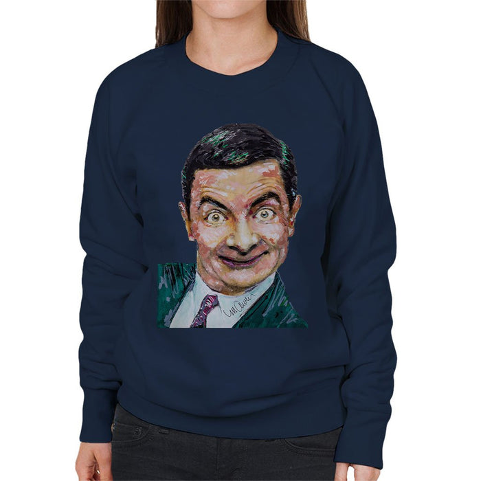 Sidney Maurer Original Portrait Of Mr Bean Rowan Atkinson Womens Sweatshirt - Womens Sweatshirt