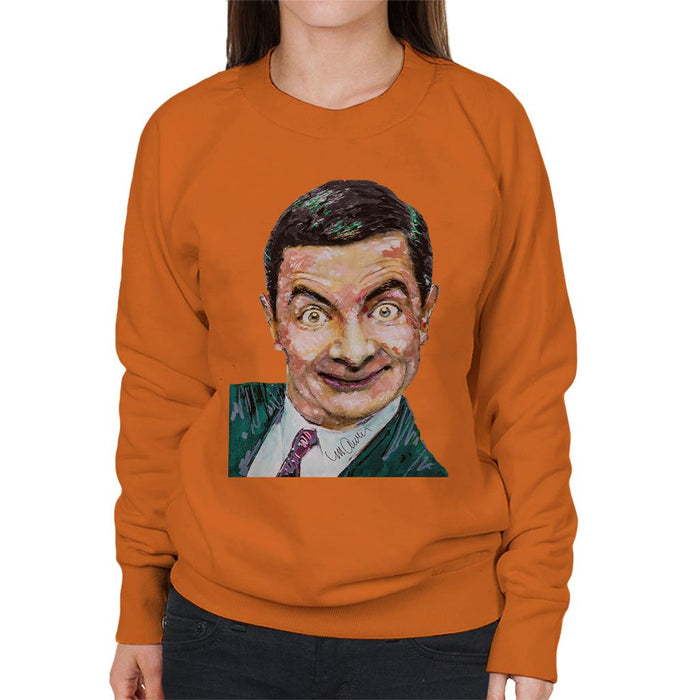 Sidney Maurer Original Portrait Of Mr Bean Rowan Atkinson Womens Sweatshirt - Womens Sweatshirt