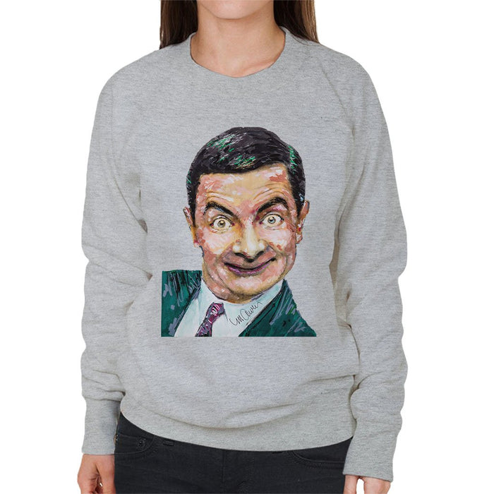 Sidney Maurer Original Portrait Of Mr Bean Rowan Atkinson Womens Sweatshirt - Womens Sweatshirt