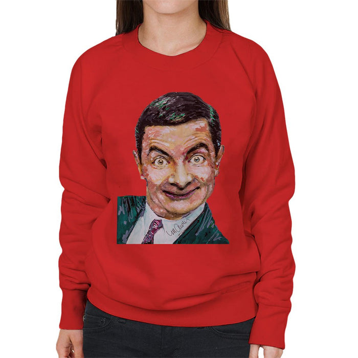 Sidney Maurer Original Portrait Of Mr Bean Rowan Atkinson Womens Sweatshirt - Womens Sweatshirt