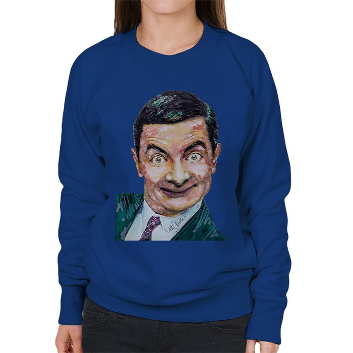 Sidney Maurer Original Portrait Of Mr Bean Rowan Atkinson Womens Sweatshirt - Womens Sweatshirt