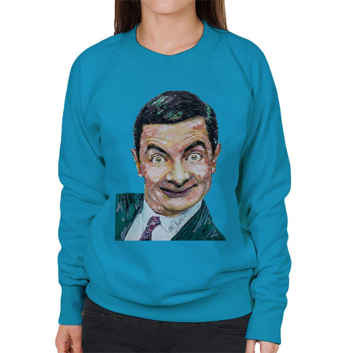 Sidney Maurer Original Portrait Of Mr Bean Rowan Atkinson Womens Sweatshirt - Womens Sweatshirt