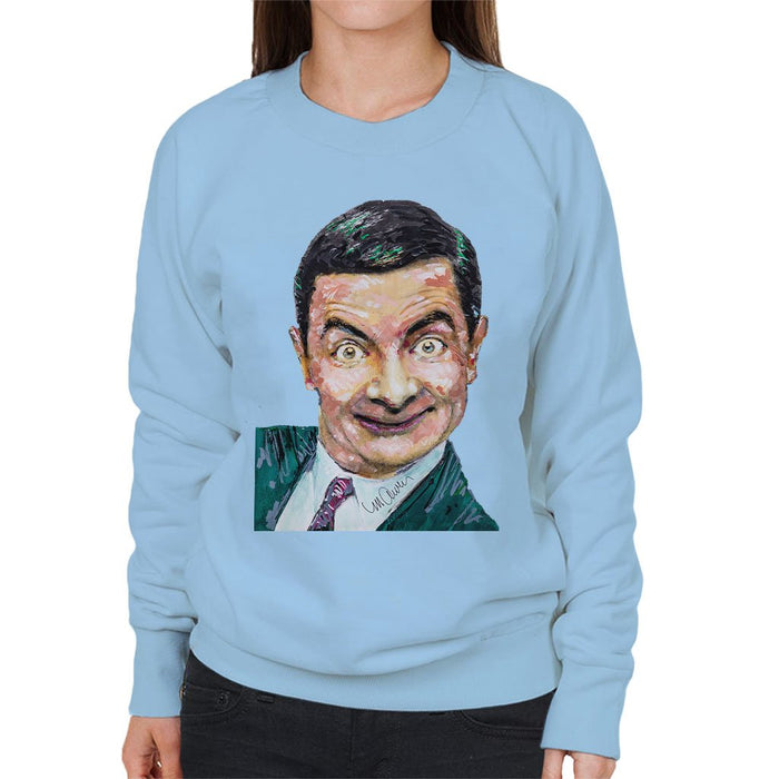 Sidney Maurer Original Portrait Of Mr Bean Rowan Atkinson Womens Sweatshirt - Womens Sweatshirt