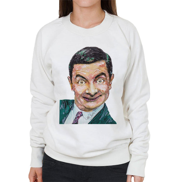 Sidney Maurer Original Portrait Of Mr Bean Rowan Atkinson Womens Sweatshirt - Womens Sweatshirt