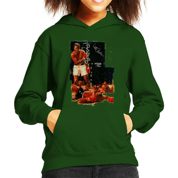 Sidney Maurer Original Portrait Of Muhammad Ali Sonny Liston Knockout Kids Hooded Sweatshirt - Kids Boys Hooded Sweatshirt