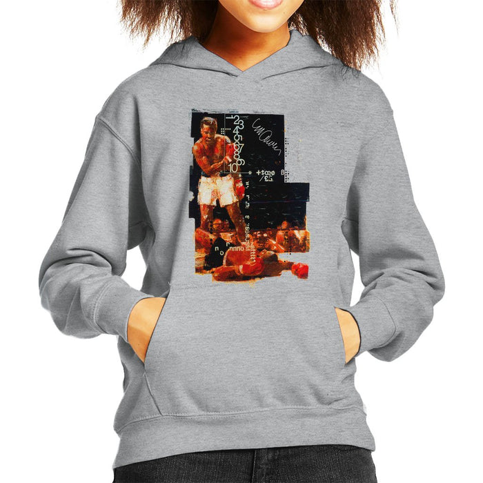 Sidney Maurer Original Portrait Of Muhammad Ali Sonny Liston Knockout Kids Hooded Sweatshirt - Kids Boys Hooded Sweatshirt