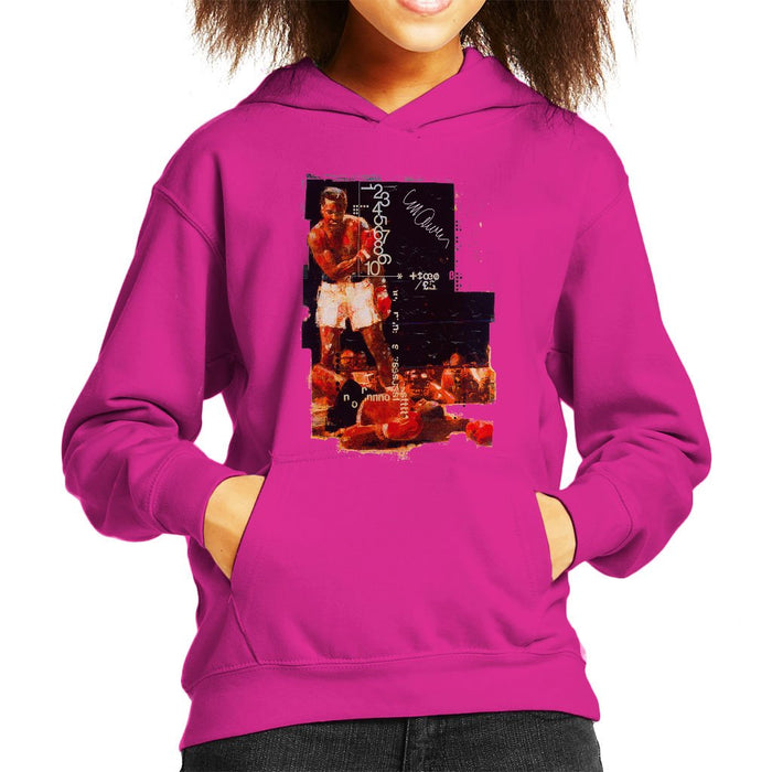 Sidney Maurer Original Portrait Of Muhammad Ali Sonny Liston Knockout Kids Hooded Sweatshirt - Kids Boys Hooded Sweatshirt