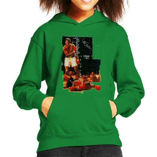 Sidney Maurer Original Portrait Of Muhammad Ali Sonny Liston Knockout Kids Hooded Sweatshirt - Kids Boys Hooded Sweatshirt