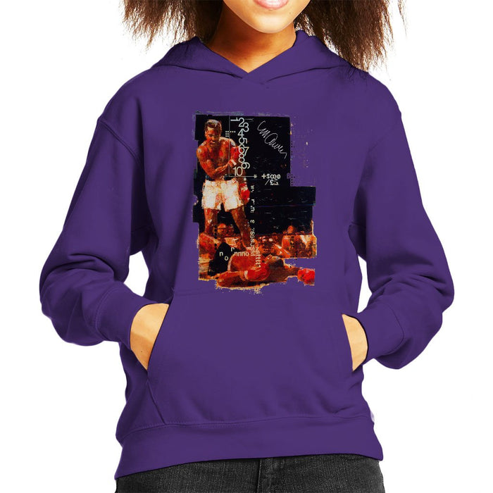 Sidney Maurer Original Portrait Of Muhammad Ali Sonny Liston Knockout Kids Hooded Sweatshirt - Kids Boys Hooded Sweatshirt