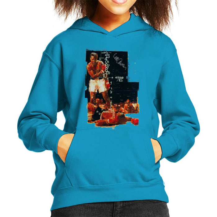 Sidney Maurer Original Portrait Of Muhammad Ali Sonny Liston Knockout Kids Hooded Sweatshirt - Kids Boys Hooded Sweatshirt