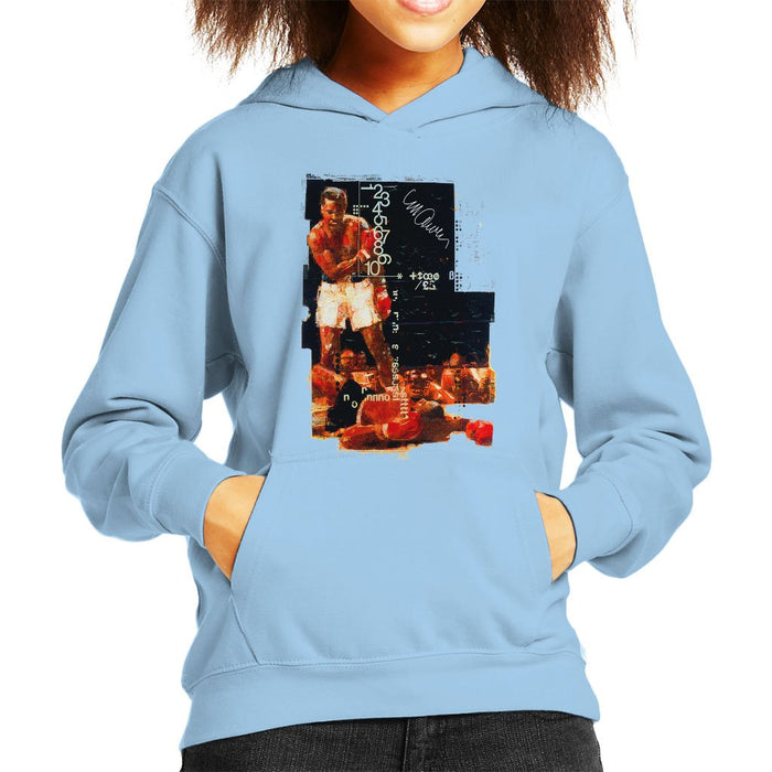 Sidney Maurer Original Portrait Of Muhammad Ali Sonny Liston Knockout Kids Hooded Sweatshirt - Kids Boys Hooded Sweatshirt