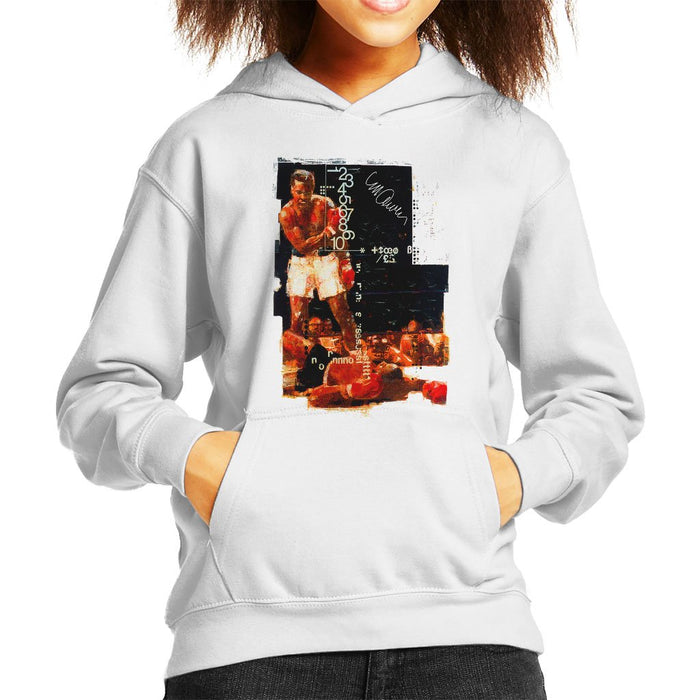Sidney Maurer Original Portrait Of Muhammad Ali Sonny Liston Knockout Kids Hooded Sweatshirt - Kids Boys Hooded Sweatshirt
