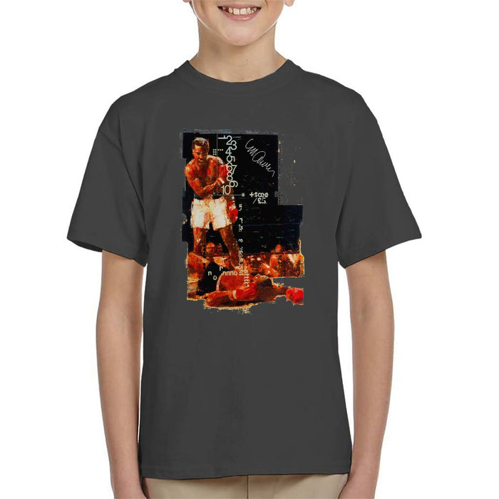 Sidney Maurer Original Portrait Of Muhammad Ali Sonny Liston Knockout Kids T-Shirt - Kids Boys T-Shirt