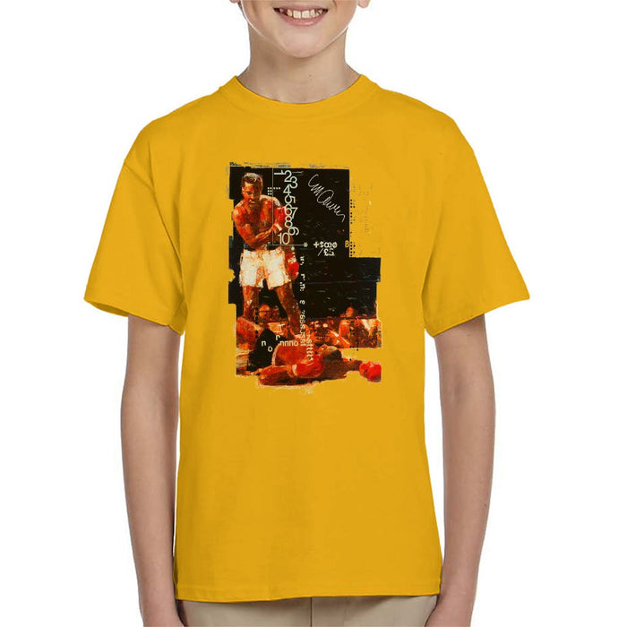 Sidney Maurer Original Portrait Of Muhammad Ali Sonny Liston Knockout Kids T-Shirt - Kids Boys T-Shirt
