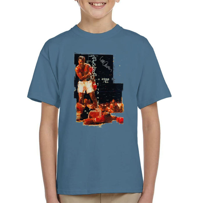 Sidney Maurer Original Portrait Of Muhammad Ali Sonny Liston Knockout Kids T-Shirt - Kids Boys T-Shirt