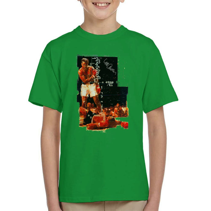 Sidney Maurer Original Portrait Of Muhammad Ali Sonny Liston Knockout Kids T-Shirt - Kids Boys T-Shirt
