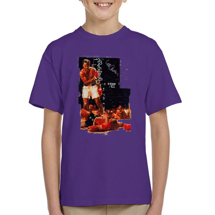 Sidney Maurer Original Portrait Of Muhammad Ali Sonny Liston Knockout Kids T-Shirt - Kids Boys T-Shirt