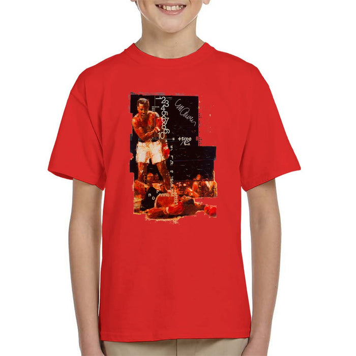 Sidney Maurer Original Portrait Of Muhammad Ali Sonny Liston Knockout Kids T-Shirt - Kids Boys T-Shirt